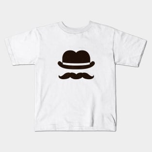 Twin bowler moustache Kids T-Shirt